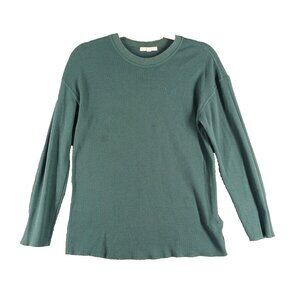 VANS Men Waffle Long Sleeve Tee Size X-SMALL Green Cotton Blend